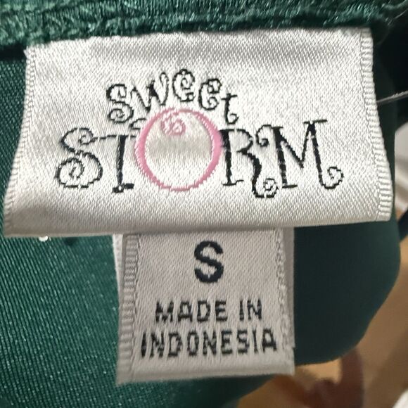 Formal Dress Long Size S Hunter green Spaghetti Straps Ruffle Prom Wedding EUC - Picture 7 of 8